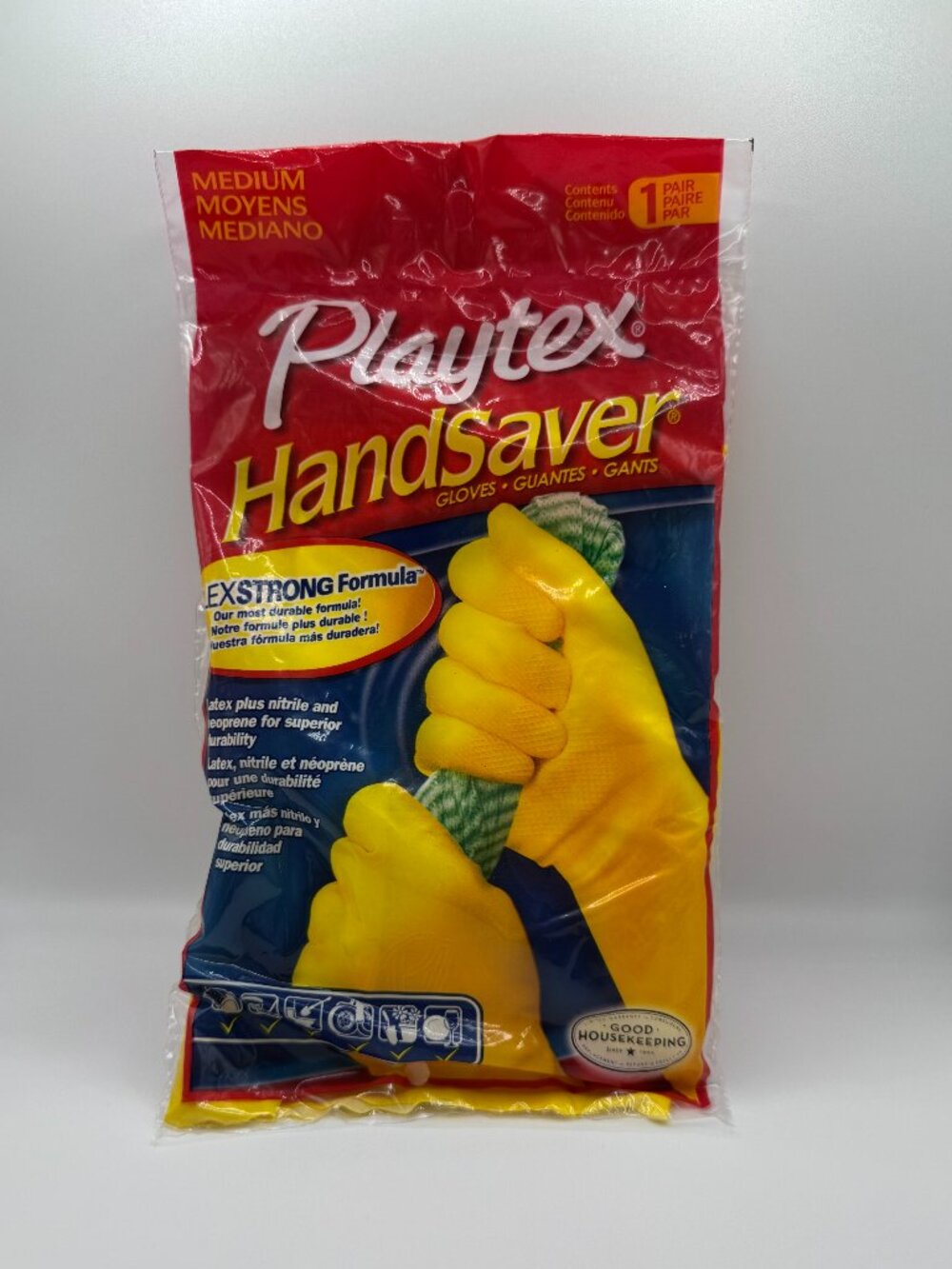 Playtex Handsaver Flexstrong Gloves MEDIUM Yellow SEALED DISCONTINUED